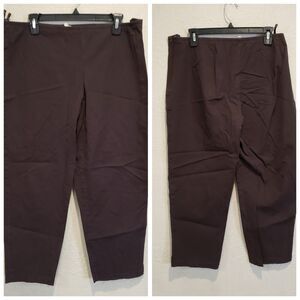 Eileen Fisher Large Tan Light Brown Straight Leg Organic Cotton Cropped Pants